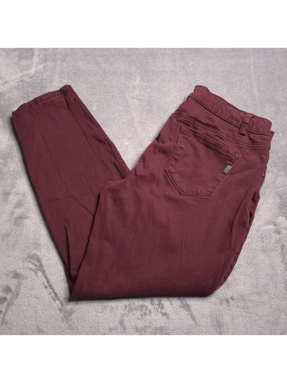 1822 Denim Burgundy Ankle Skinny Jeans Womens 14 Cotton Blend Stretch